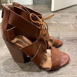 Faux leather block heel sandals size 7